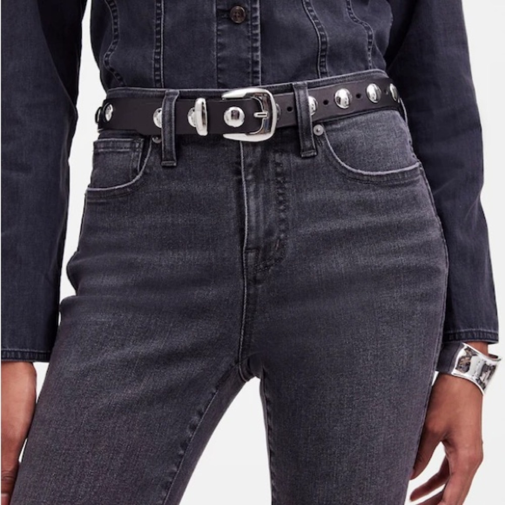 Madewell Studded Western Belt in Leather
